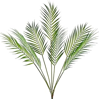 Uieke 35' Artificial Palm Leaves Plants, Large Fake Palm Tree with 7 Leaves, Tropical Leaves Palm Fronds Greenery Stems Plants for Home Wedding Garden Outdoor Jungle Hawaiian Party Decor