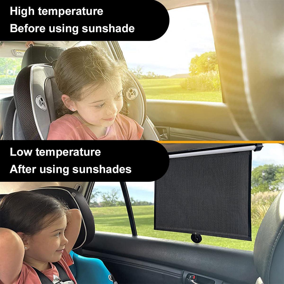 Bavooty Sonnenrollo Auto, 2er Pack Sonnenschutz Auto Baby, UV-Schutz 30, 40 x 60 cm, Schwarz Bavooty Sonnenrollo Auto, 2er Pack Sonnenschutz Auto Baby, UV-Schutz 30, 40 x 60 cm, Schwarz