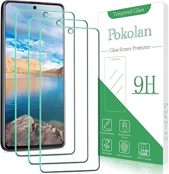 Pokolan 3 Pack Screen Protector for Samsung Galaxy A51 Tempered Glass, HD Clear, 9H Hardness, Case Friendly, Bubble Free, Anti-Scratch, Easy to Install