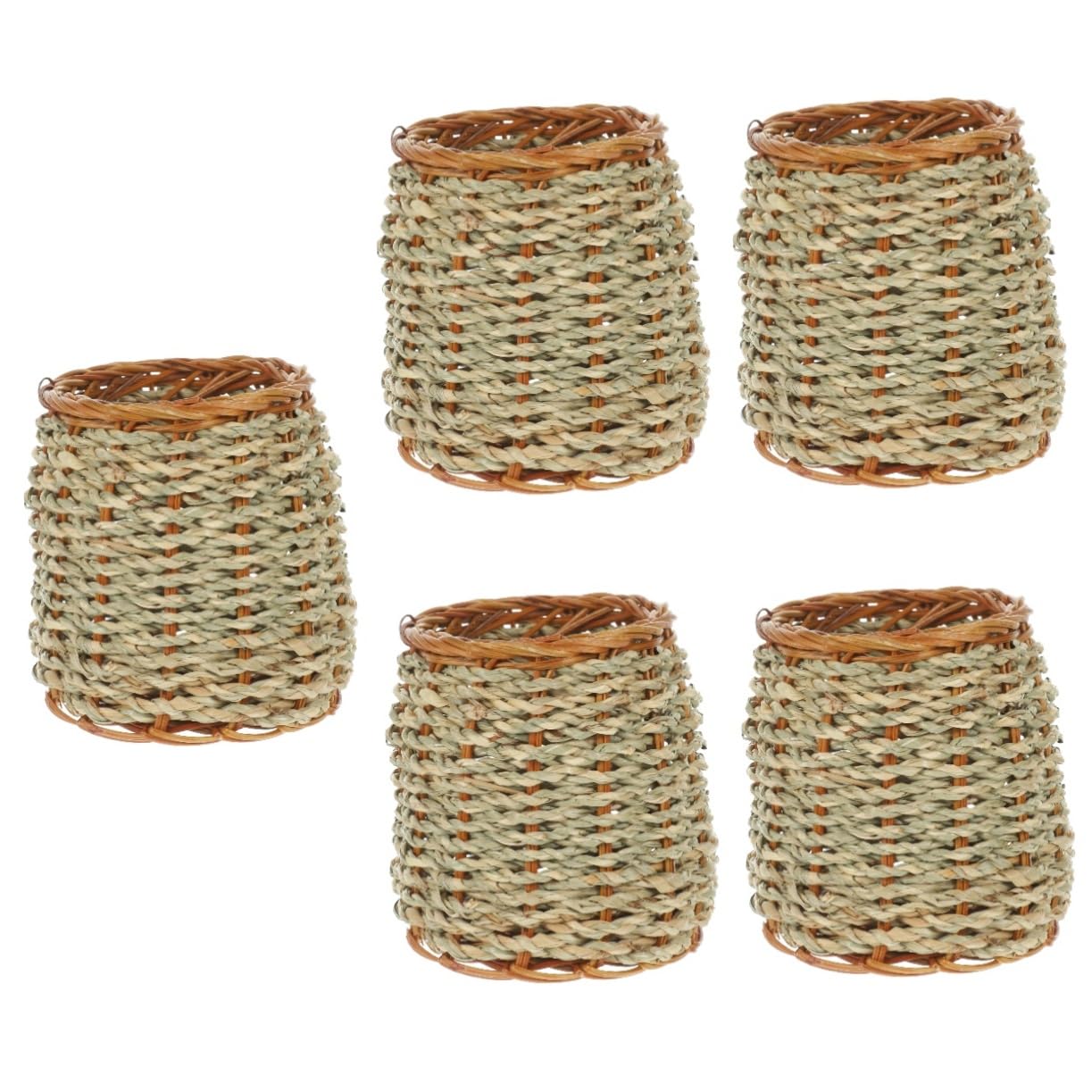 SEWACC 5piezas Organizador De Escritorio De Papelera Natural Portalápices Mano Contenedor De Lápices Para Oficina y Decoración De Mesa