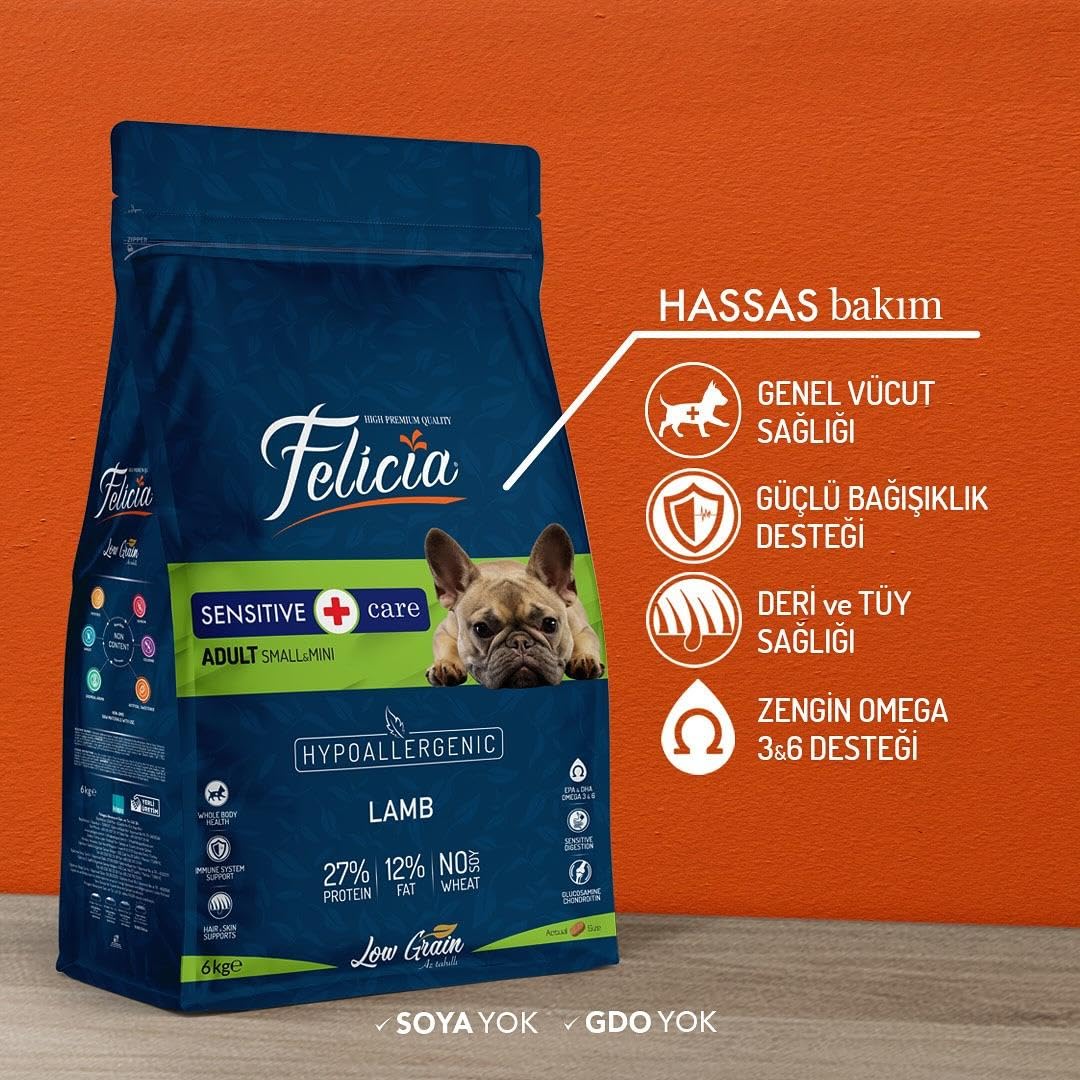 Felicia Az Tahıllı 6 Kg Yetişkin Kuzulu Small/Mini HypoAllergenic Köpek Maması