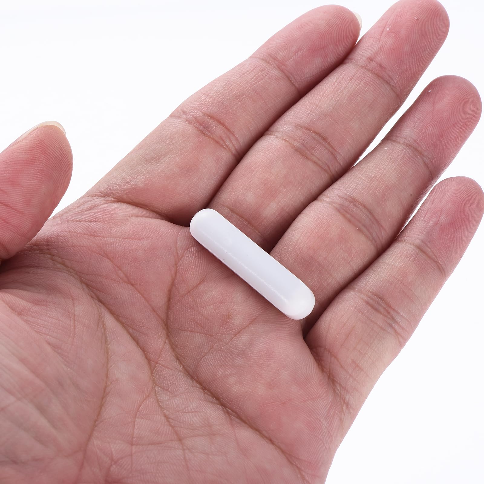QUARKZMAN Agitateur Magnétique Mélangeur Barre D'Agitation Magnétique 35mm(1.38") x8mm Forme Cylindrique Revêtement PTFE Aimant Blanc Pour Laboratoire 36Pcs