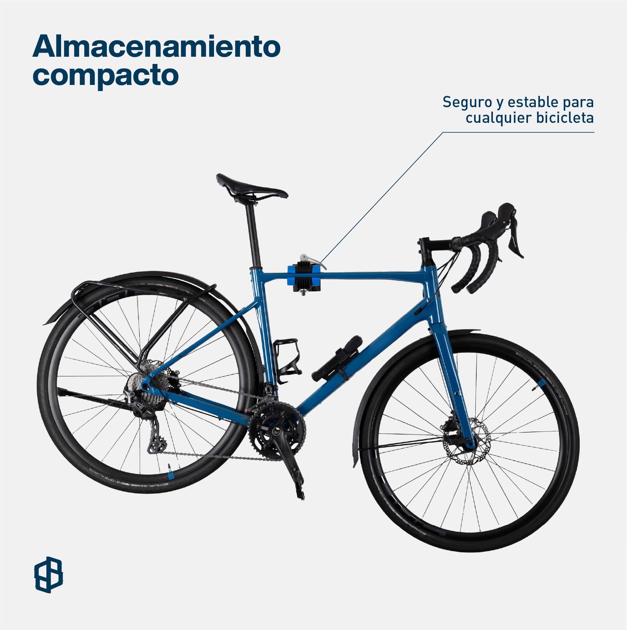 Soporte de pared para bicicleta estable adecuado como soporte de montaje y soporte de reparación, bicicleta de carretera y otros,Suspensión de bicicleta de BikeBroz