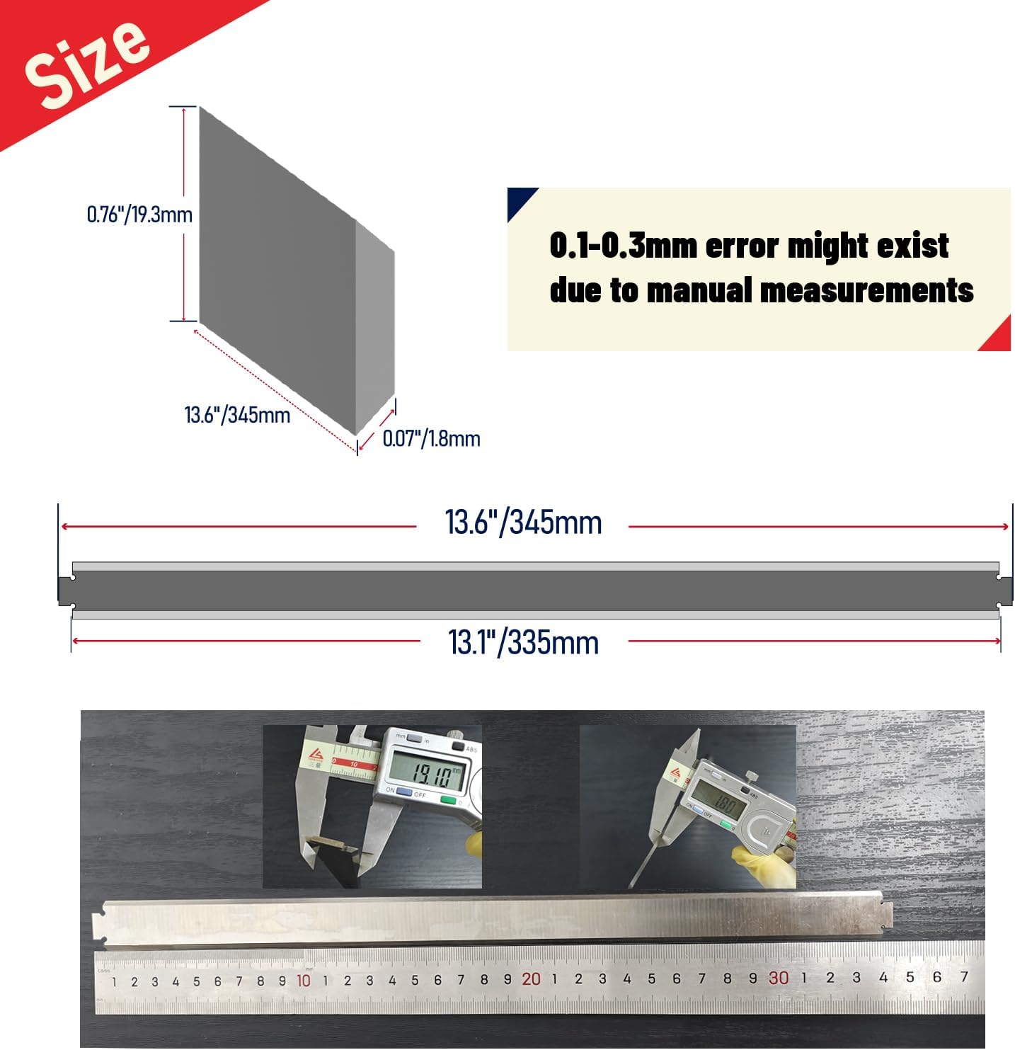 13 Inch Planer Blades for Ryobi AP1301 Planer Ridgid TP13001 TP13002 TP13000 AC8630 AC8630 Planer HSS 2pcs