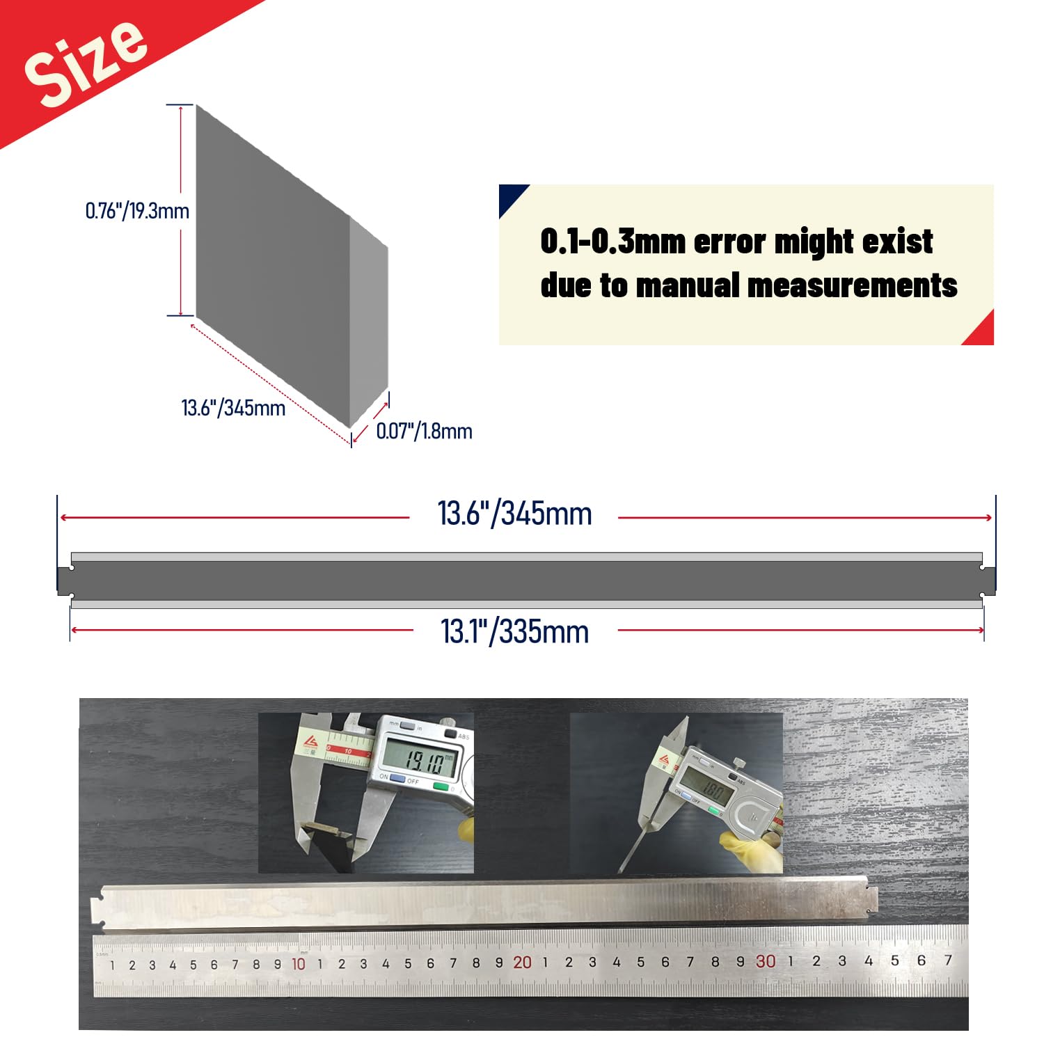 13 Inch Planer Blades for Ryobi AP1301 Planer Ridgid TP13001 TP13002 TP13000 AC8630 AC8630 Planer HSS 4pcs