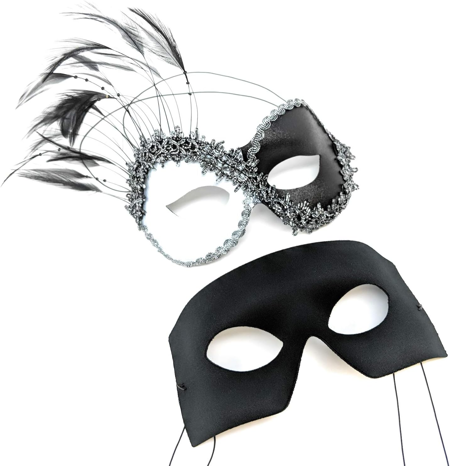 Success Creations Transfixed X Couple's Black White Masquerade Masks