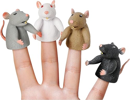 Accoutrements Juego de marionetas de dedo de 4 piezas Finger Rats