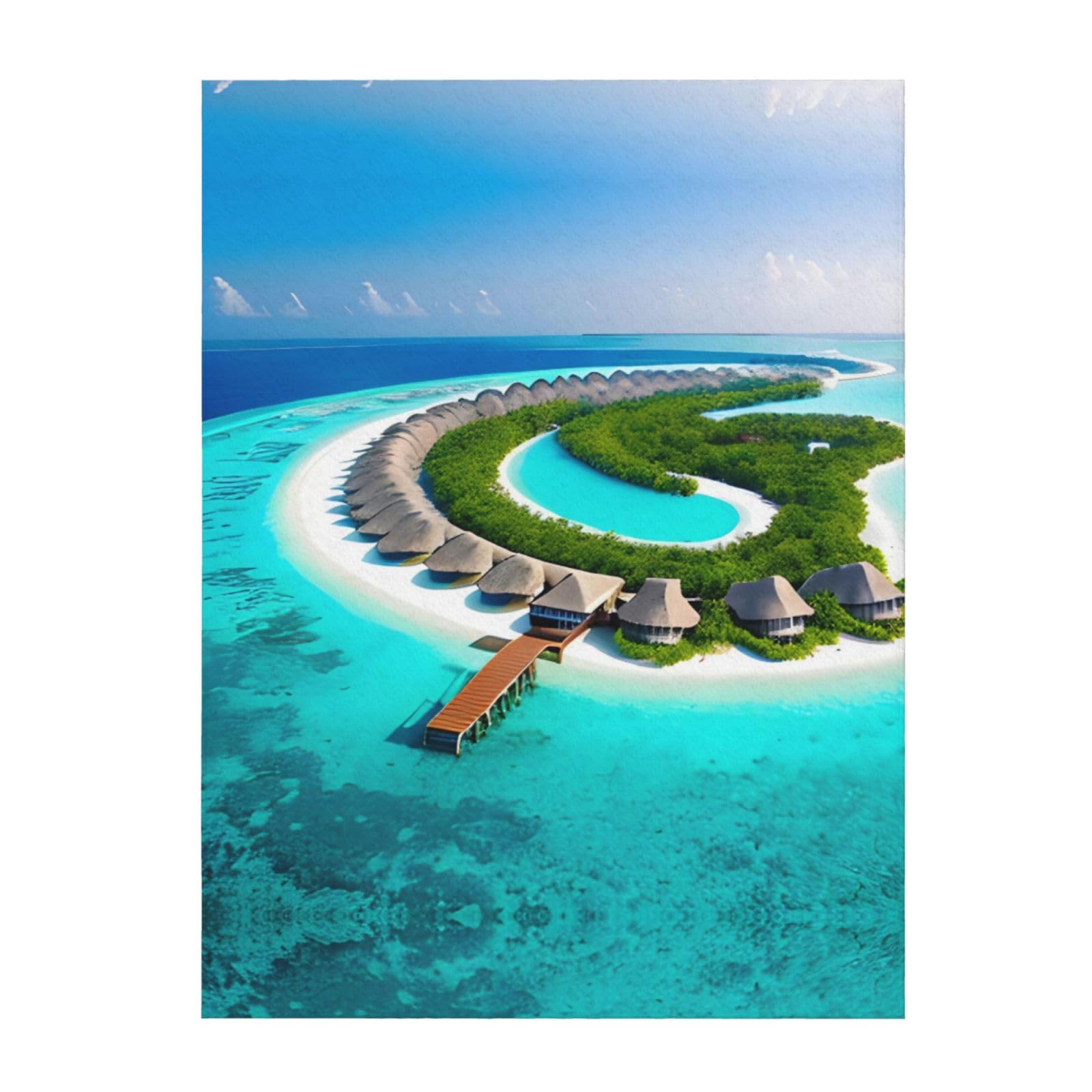 Couverture imprimée Maldives pour cocooning sur le canapé du salon