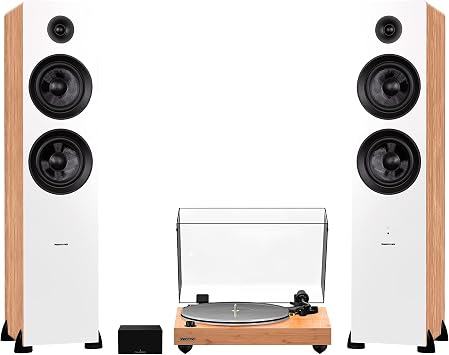 Fluance RT85N Reference High Fidelity Vinyl Turntable, PA10 Phono Preamp and Ai81 Powered Floorstanding Speakers, Nagaoka MP-110 Cartridge, 150W Class D Amplifier, Bluetooth Lucky Bamboo