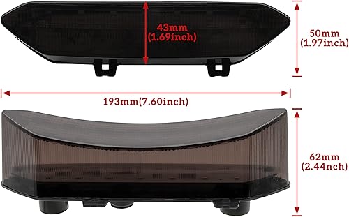 Miniatura 7 de SAUTVS Luz trasera LED negra ahumada luz trasera para Yamaha Raptor 700R 700 2006-2018 /YFZ450R YFZ450X YFZ 450R 450X 450 R X 2009-2018 Accesorios