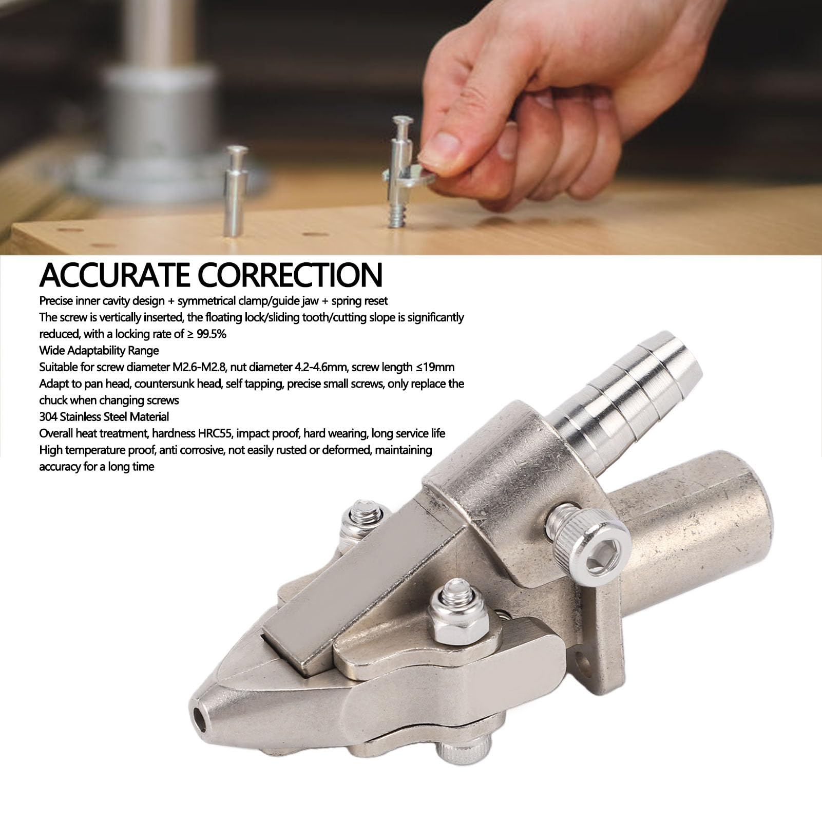 Mandril de máquina de tornillo de bloqueo automático, boquilla modular de cambio rápido de acero inoxidable de 5 mm Boquilla de sujeción de máquina de tornillo de mano para