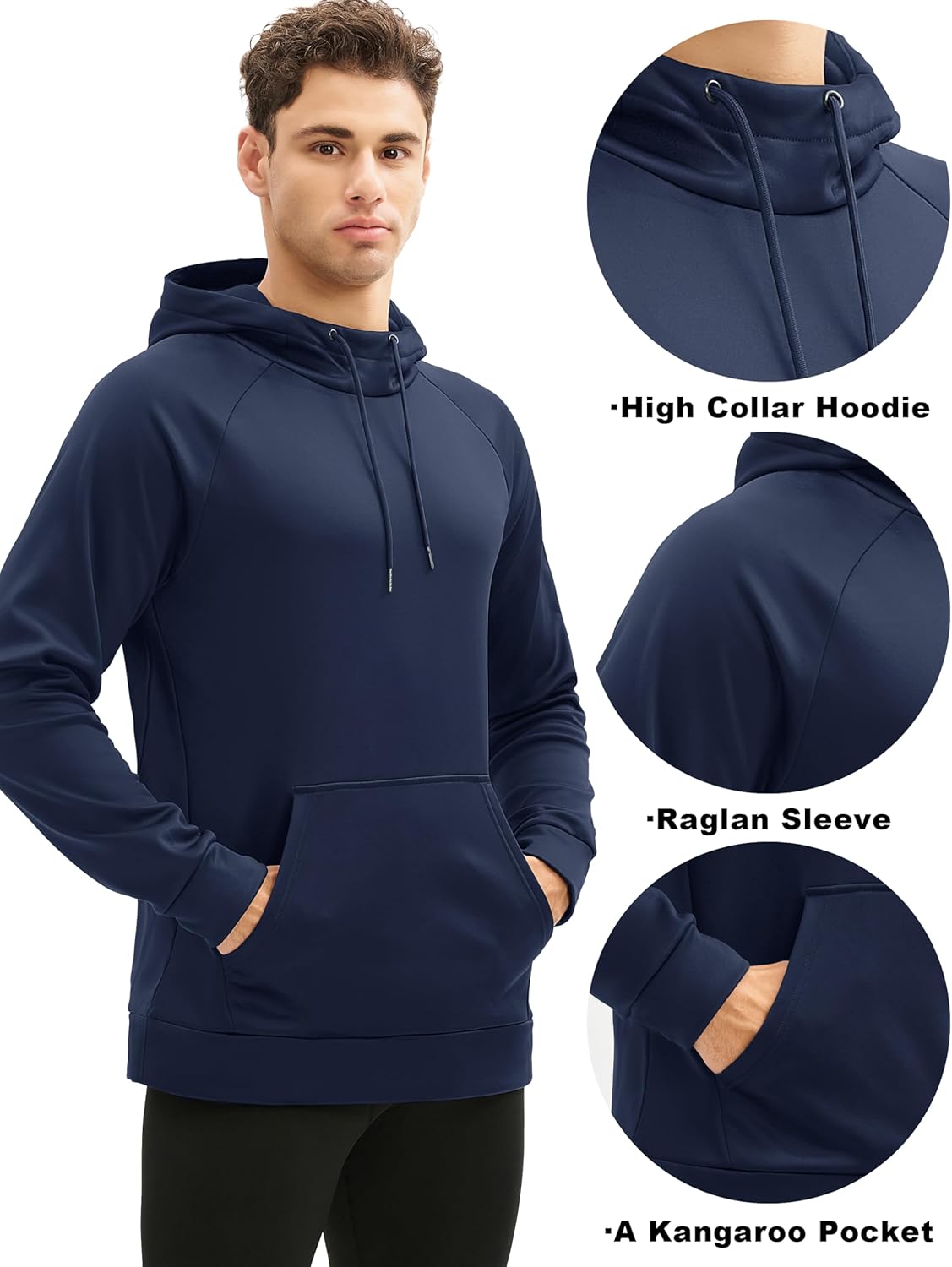 MAGCOMSEN Mens Hoodies Fleece Lined Casual Athletic Sweatshirts Pullover with Kangaroo Pocket - Image 6