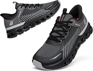 Geococcyx Men's Slip On Wide Cushion Walking Shoes, Breathable Athletic Shock Absorbing Sneakers for Gym Running Hiking