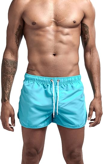 Lejafay Mens Summer Swimwear Shorts Swimsuits Basic Swim Boxer Trunks Board Shorts Beachwear