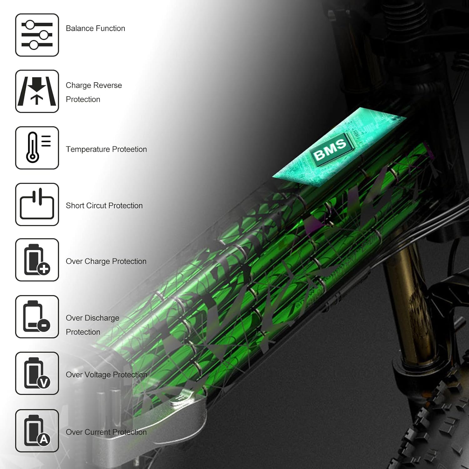 48V 10.4Ah 14Ah Folding Ebike Battery 48 Volt DCH-006 Built in Electric Bike Batteries with 30A BMS Totguard for 250W 500W 750W 1000W Motor Foldable E-Bike Battery (48V14Ah A Grade Cell)