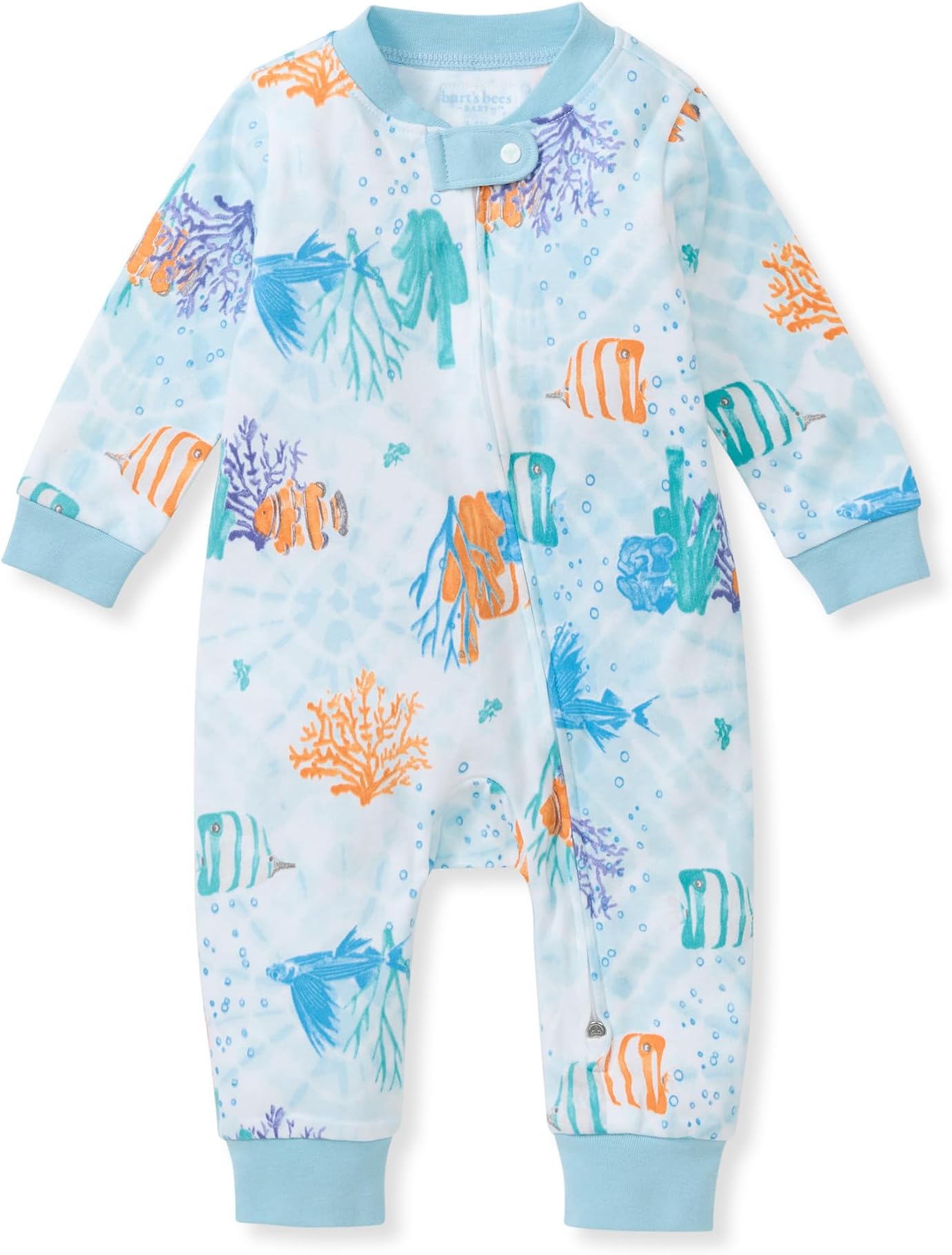 Burt's Bees Baby Baby Boys Sleep and Play Pjs, 100% Organic Cotton One-piece Zip Front Romper Jumpsuit Pajamas