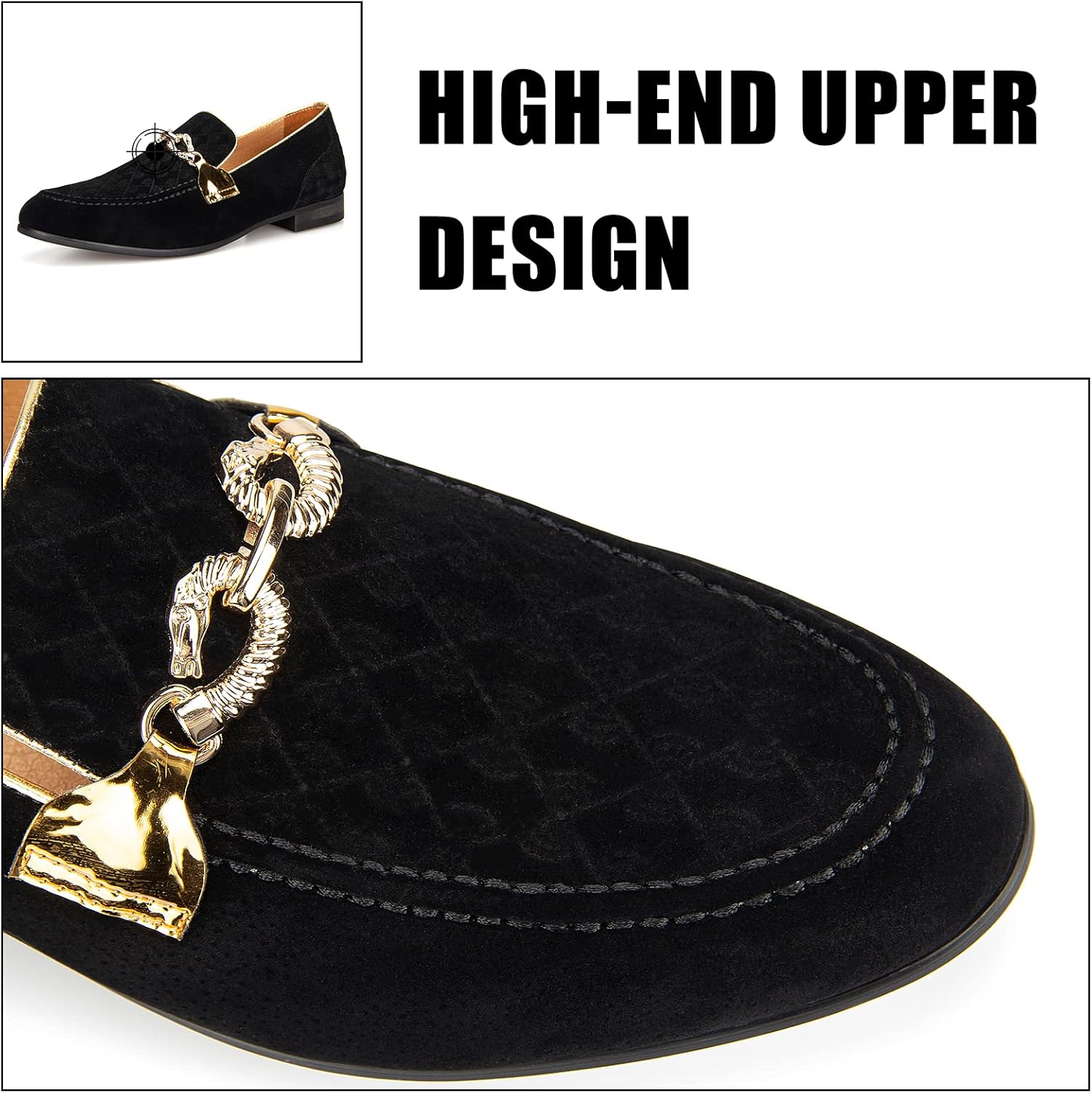 JITAI Men Loafers Slip-On Shoes for Men Fashion Dress Shoes Tuxedo Shoes - Image 4