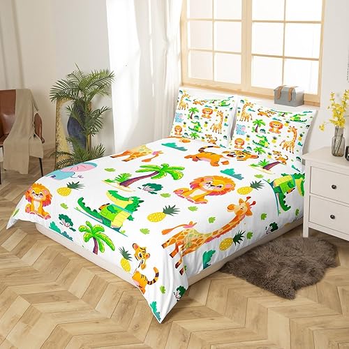 Vista 156 de Funda de edredón de zorro individual, funda de edredón de zorro de dibujos animados, búho de zorro bosque, juego de ropa de cama para niños, Multi 07