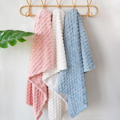 Miniatura 6 de HOMRITAR Manta de bebé unisex, de vellón, mullida y mullida para niños pequeños, bonita imitación 3D, conchas de tortuga, jacquard, para todas las