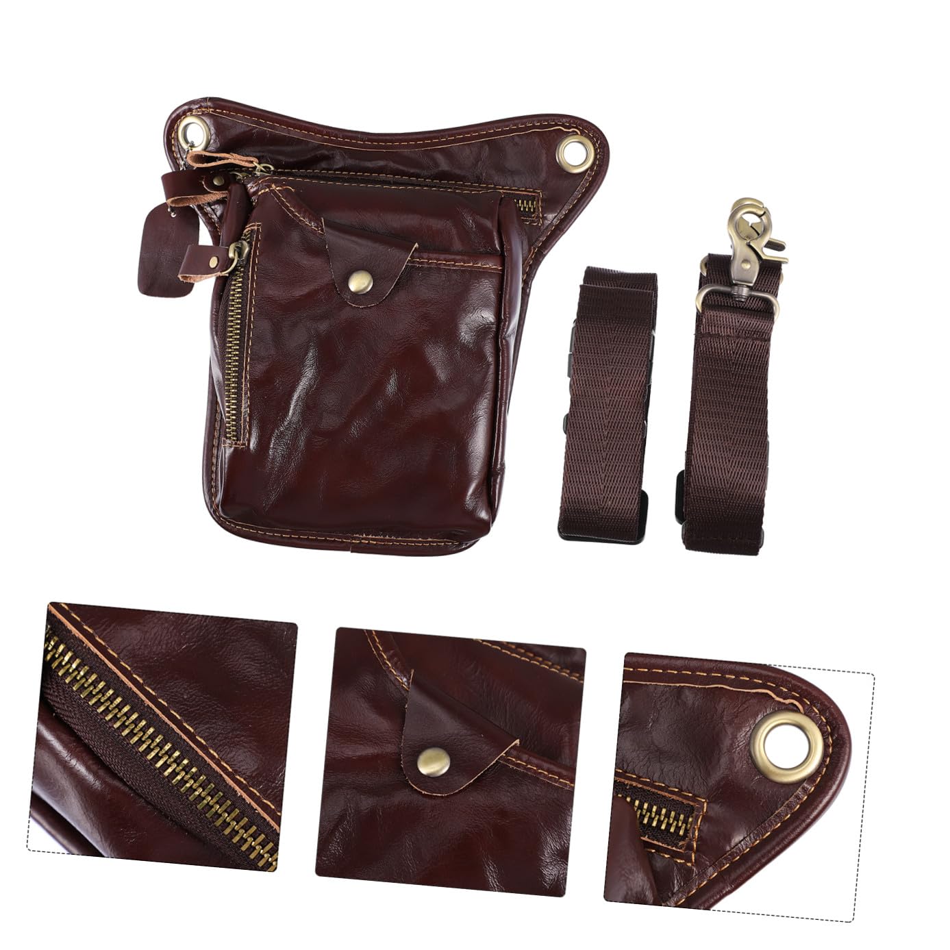 Riñonera Vintage de PU para Hombre, Bolsa para Teléfono