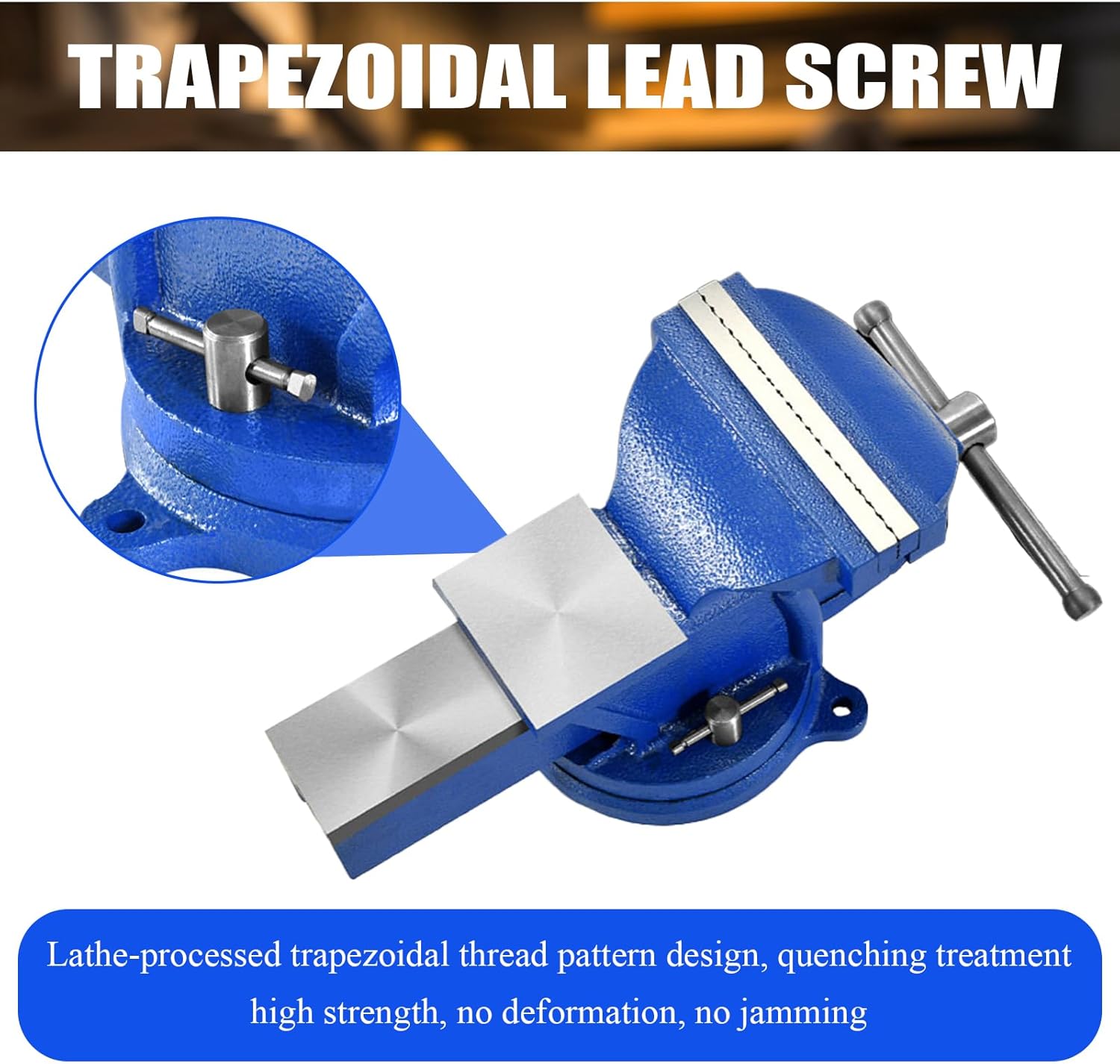 Bench Vise Heavy Duty, Table 6" Vise - Locking Base Clamp Cast Steel 360° Swivel Vice with Anvil, Table Clamp Pipe Lock Pliers Base Desktop for Woodworking Cutting Conduit Drilling, Sanding