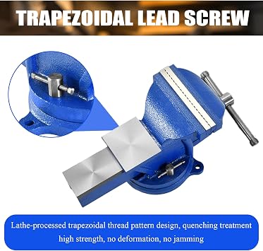 Bench Vise Heavy Duty, Table 6 Vise - Locking Base Clamp Cast Steel 360 Swivel Vice with Anvil, Table Clamp Pipe Lock Pliers Base Desktop for Woodworking Cutting Conduit Drilling, Sanding