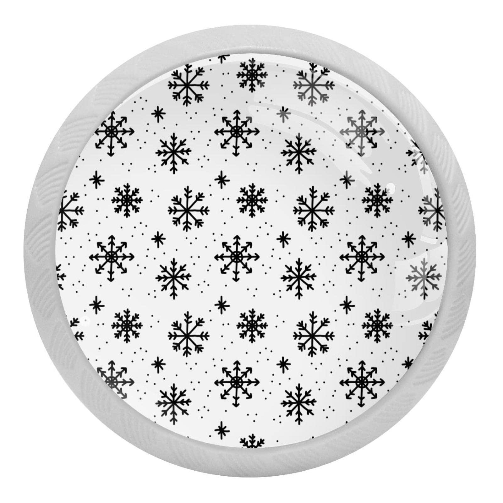 Boutons de placard de cuisine fluorescents en verre pour tiroir de commode de Noël x4