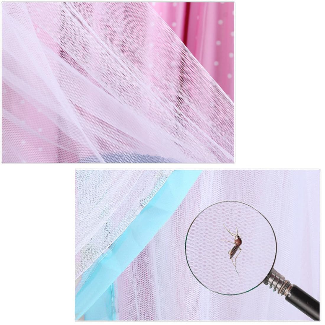 Mosquitera para cuna, toldo para cama, toldo plegable para cuna, tienda de campaña universal estilo palacio cortina de cama (barra de soporte no incluida) 5