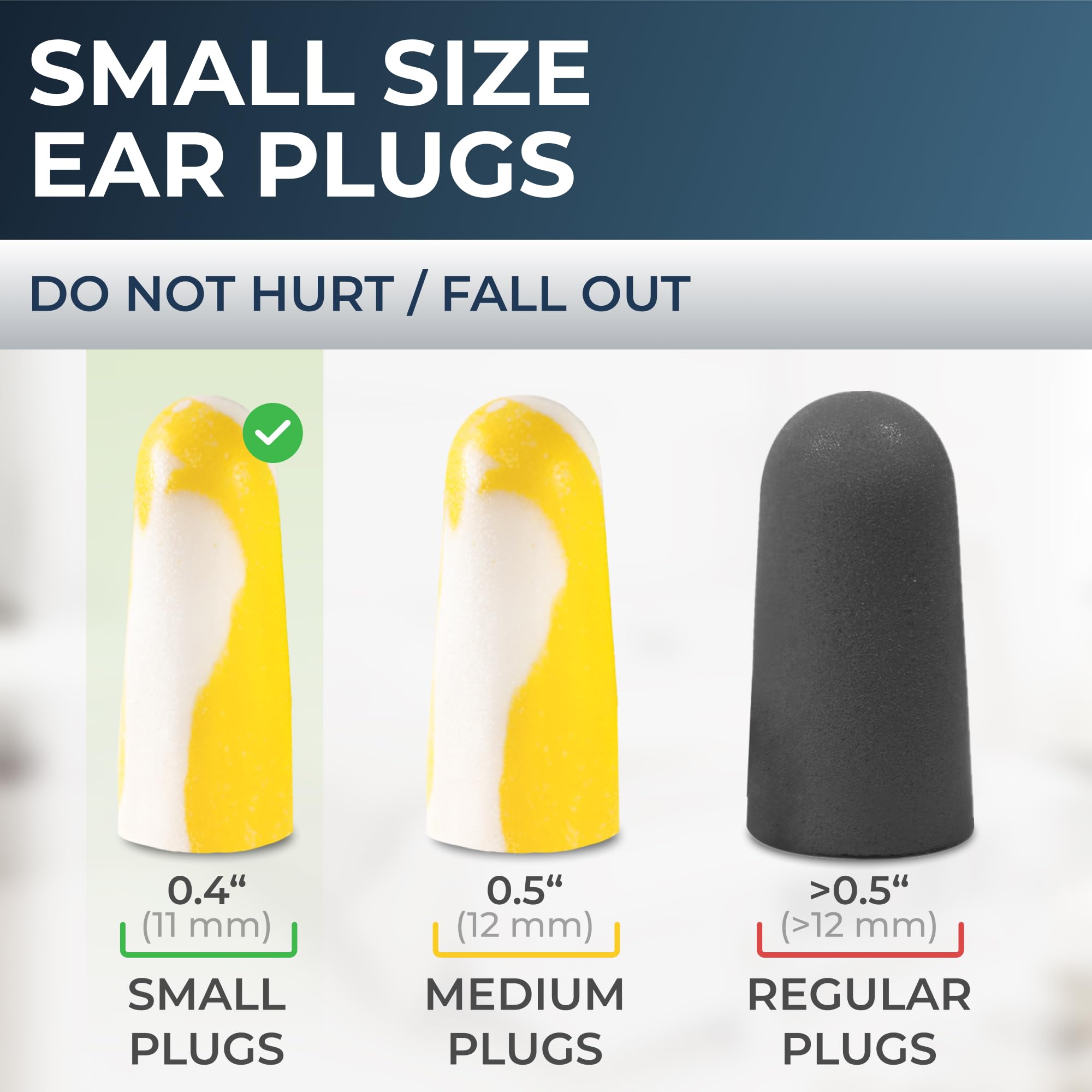 Peace&Quiet PQ Small Ear Plugs for Small Ear Canals, for Sleeping 100 Count — Amazon image 6