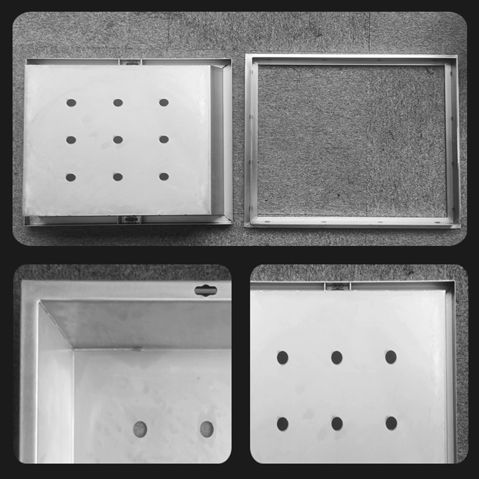Tapa de Inspección Invisible, Cubierta y Marco de Boca Empotrada, Tapa Cuadrada de Tanque Séptico Inoxidable 304 con Orificios de Drenaje para Plantar Césped(80cm/31in)