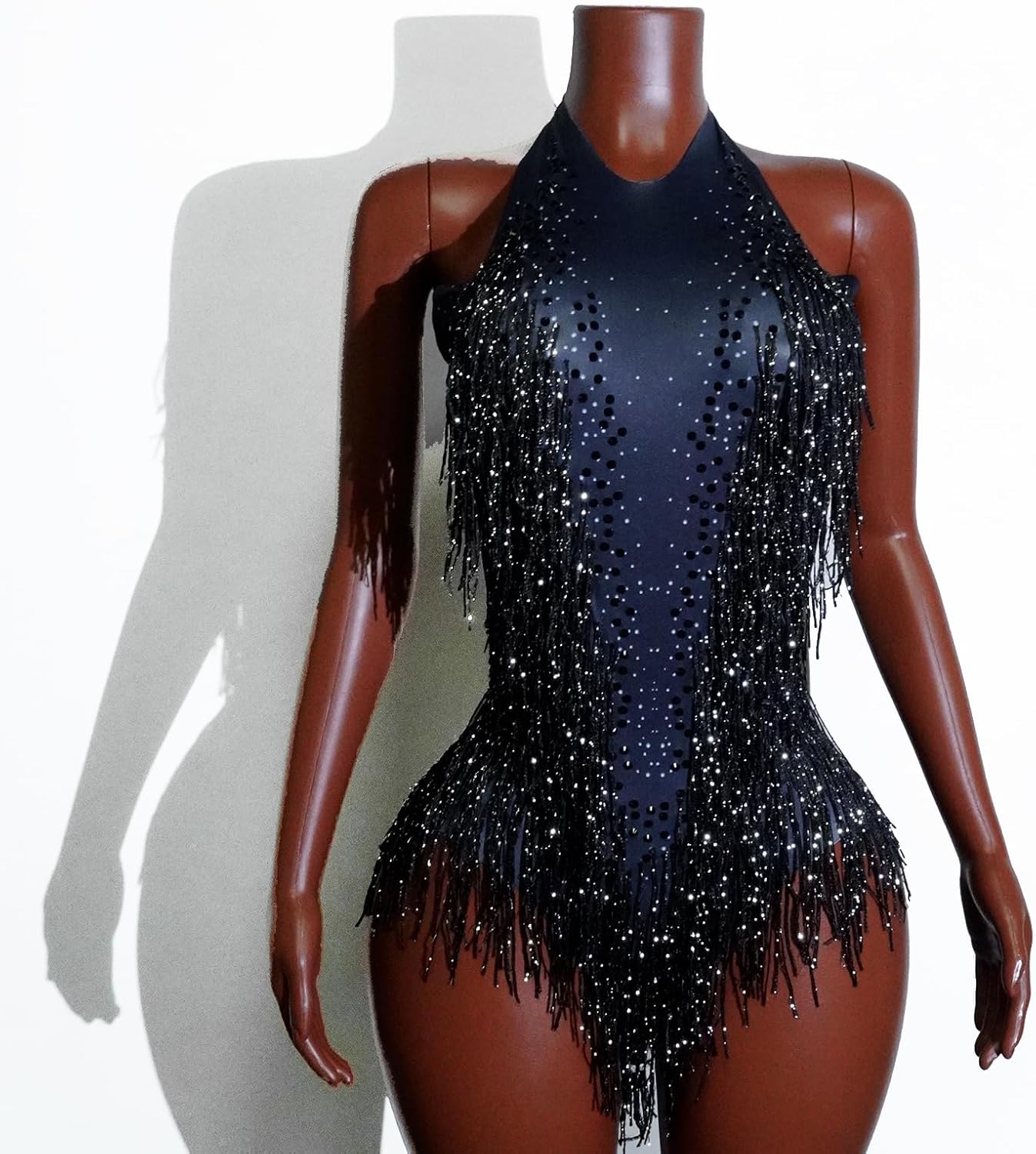Youmeisha Tassel Rhinestone Sexy Latin Dance Bodysuit for Women Team Dance Performance Outfit Nightclub DS Stage Show Costume - Image 2
