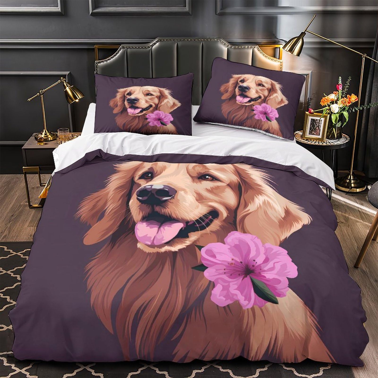 Housse de couette nuit étoilée King 220x240 en microfibre pour une chambre d'adulte moderne