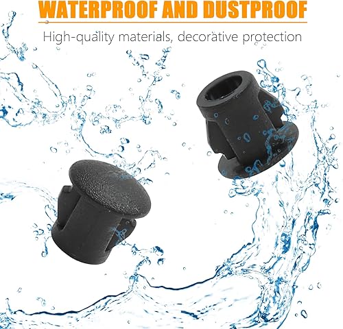 Vista 32 de 100 tapones de agujero blancos de 0.19 pulgadas, de plástico, tipo empotrado, a presión, tubo de orificio de bloqueo, postes de esgrima