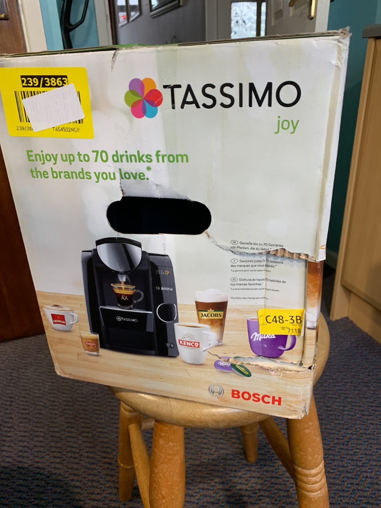 Bosch TAS4502GB coffee maker (freestanding, Fullyauto, Pod coffee