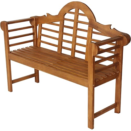 JONATHAN Y BNH103A Lutyens 51.2" 3-Seat Arched 600-Lbs Support Acacia Wood Outdoor Garden Patio Bench for Garden, Lawn, Backyard, Pool, Deck, Beach, Firepit, Teak