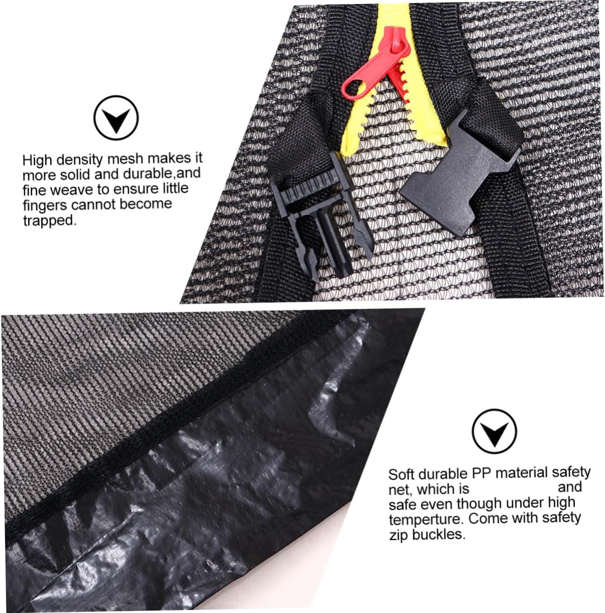 YARNOW Trampoline Enclosure Net Soft Pp Material Safety Net and Install Straight Poles for Trampoline Protection