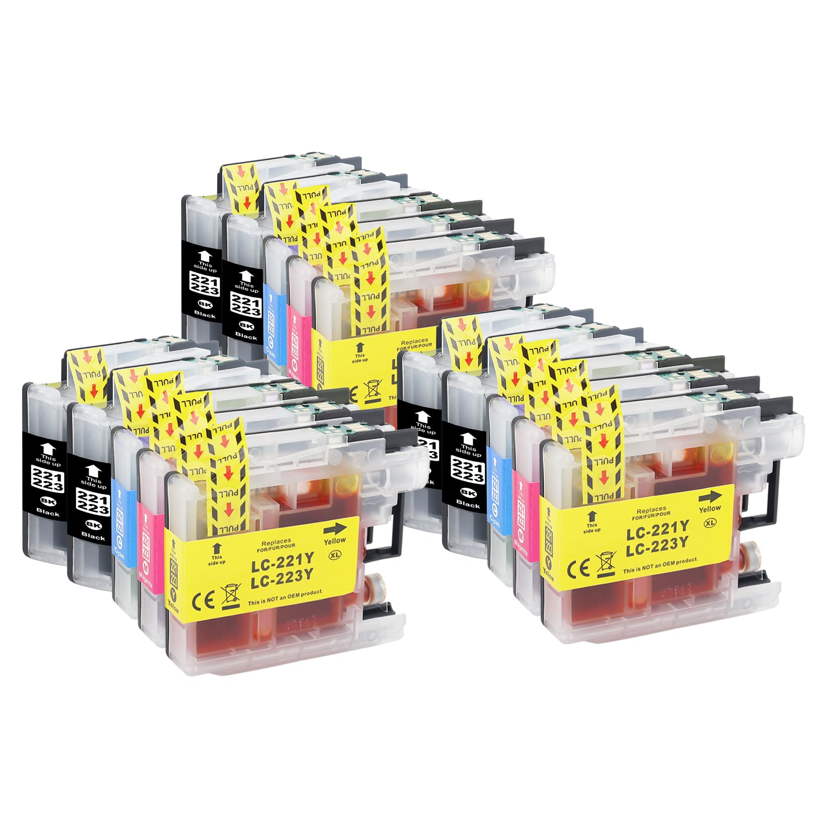 10 Cartuchos Brother Lc-221 Lc-223 10 Cartuchos De Tinta Compatibles Para Brother MFC-J480DW, J1180DWT, J5320DW | Color Negro Cartuchos Tinta Brother