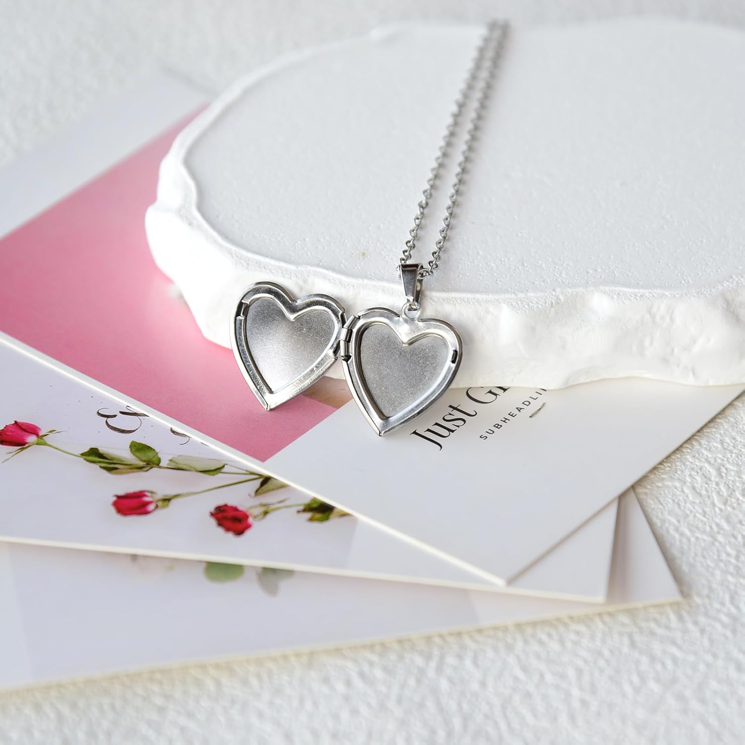 Heart Locket Necklace That Holds Pictures Pressed Flower Photo Locket Pendant Necklace for Girl Women Gift for Her - Image 6