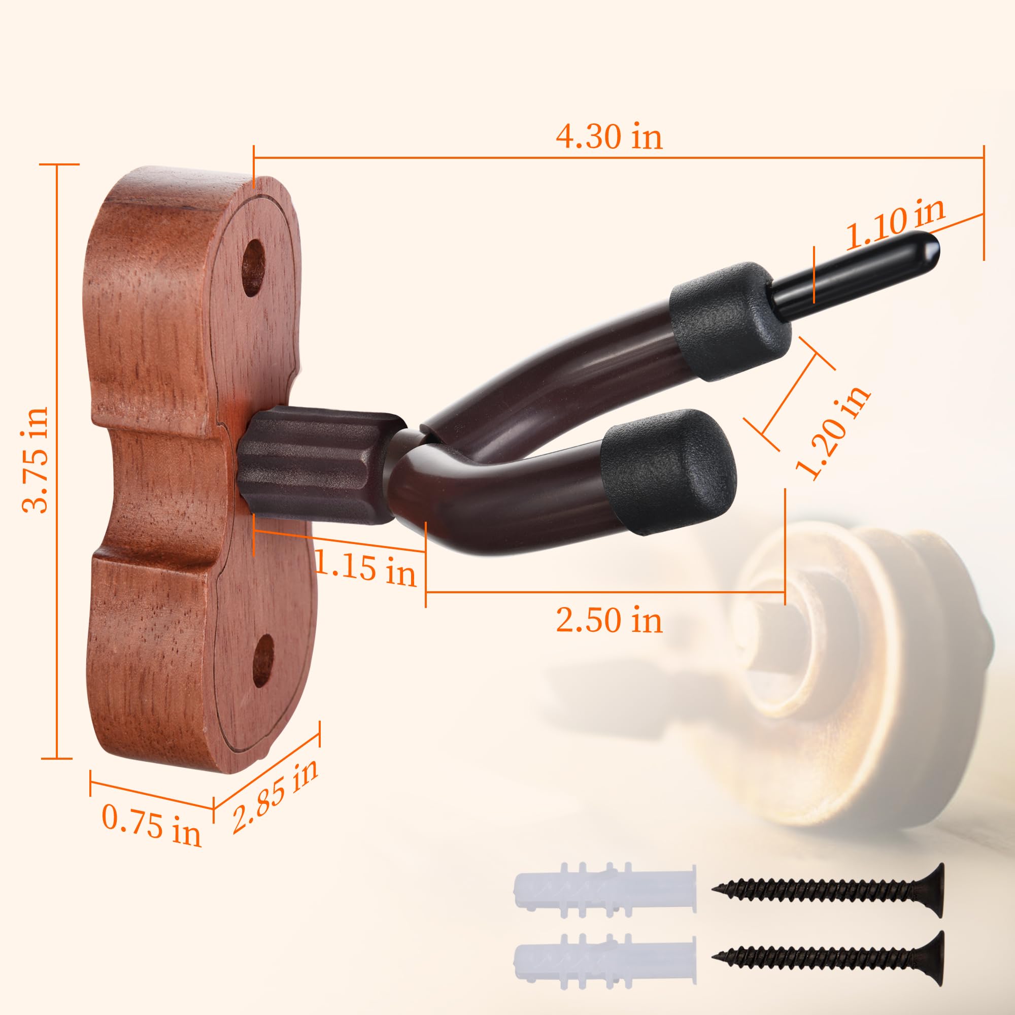 Soporte de pared para violín (base en forma de violín, 5 unidades)