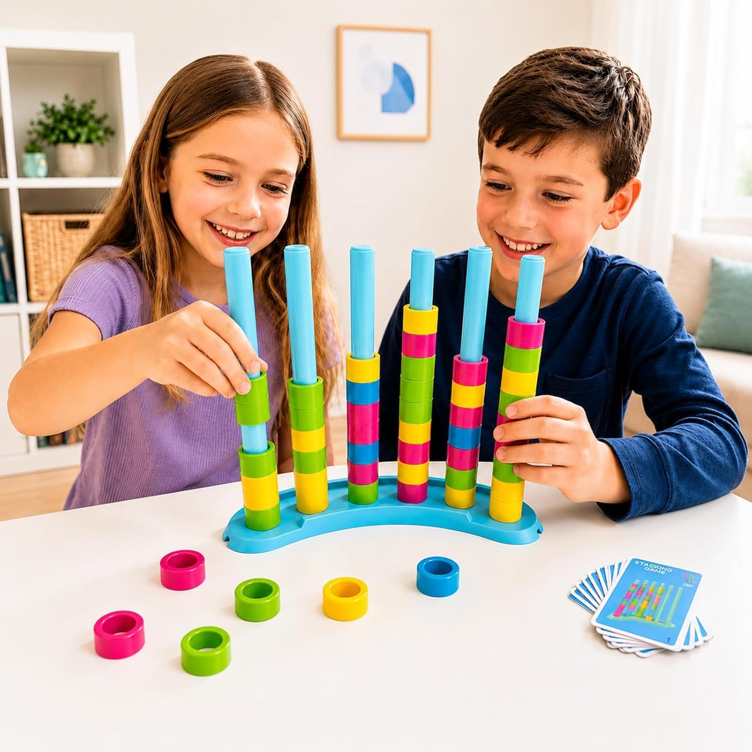 Jooyflares Colour Stack Challenge Game - Fast Colour Matching Puzzle for Kids & Adults, Solo & 2-Player Educational Board Game, Compact Travel Friendly, Birthday Halloween