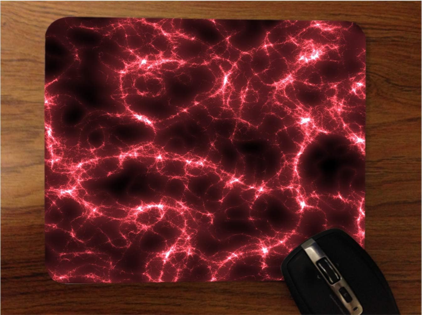 Red Lightning Storm Electric Desktop Office Silicone Mouse Pad