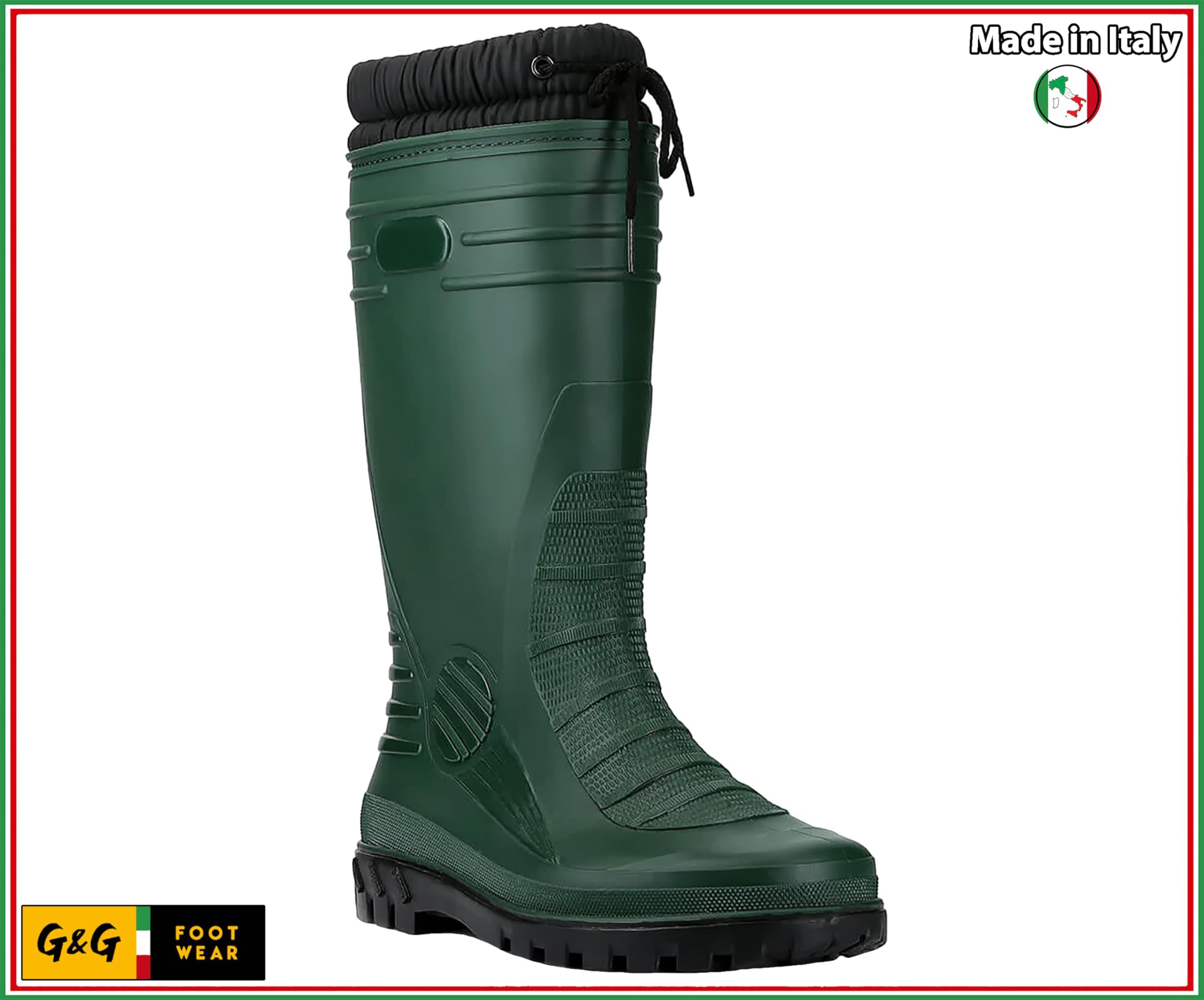 Generico G&G Husky Stivali in PVC con Fodera in Lana Sintetica, Sottopiede Termico, da Lavoro per Pescivendoli, Made in Italy
