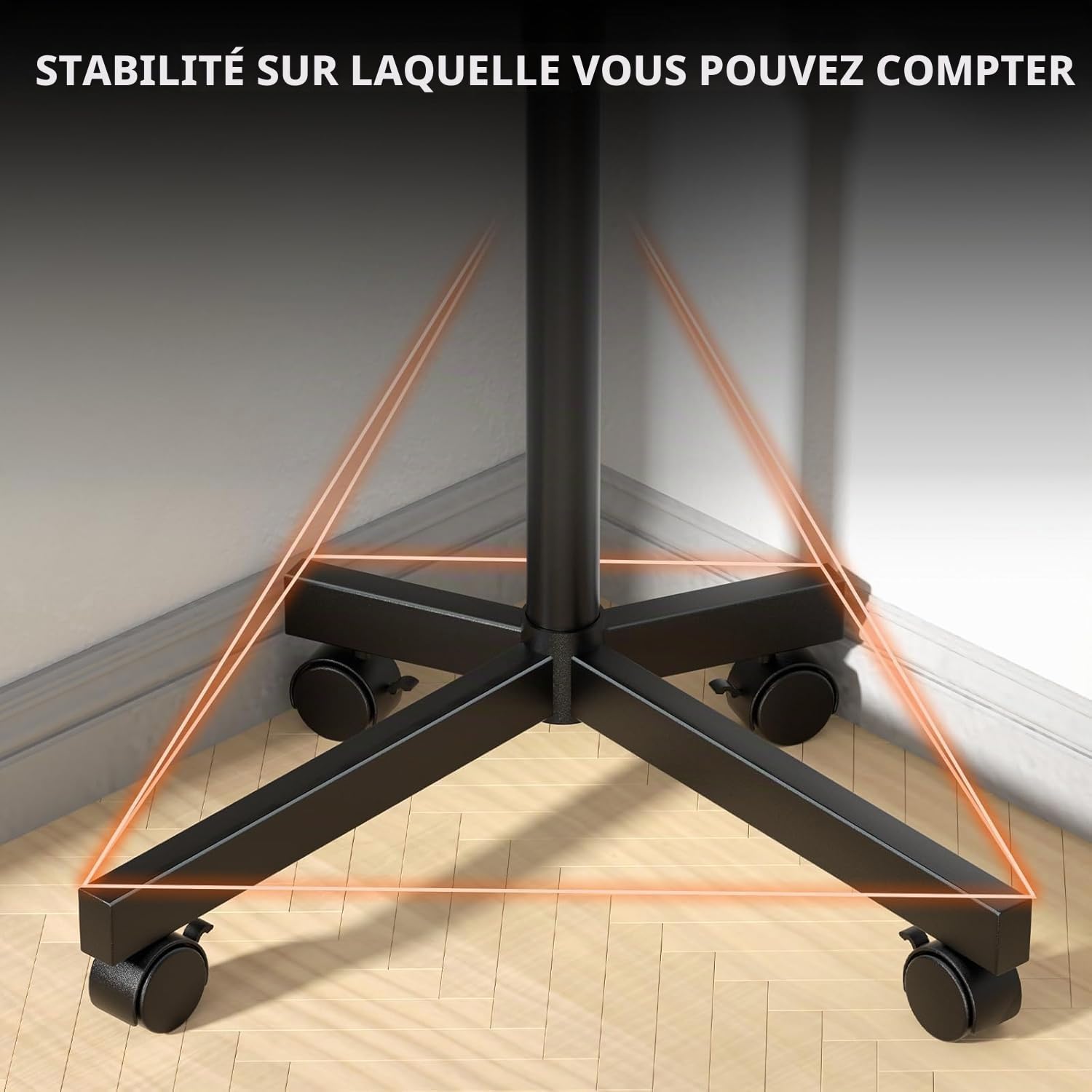 Support-TV roulettes pour 23-60 Pouces Téléviseur - Réglable en Hauteur Support TV sur Pied TV Mobile avec Support Média, Compatible VESA Jusqu’à 400 x 400 mm, Charge Maximale 40 KG, Noir