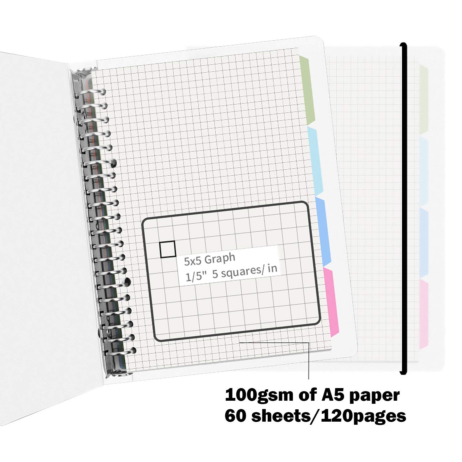 Wide Ruled Color Paper Journal A5 Journal 2-Pack A5 Lined Journals - 60 Sheet Hardcover Notebooks With ...