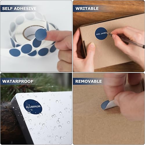 Miniatura 4 de Calcomanías redondas azules de 34 pulgadas con código de color, impermeable, rollo extraíble de 1000 unidades