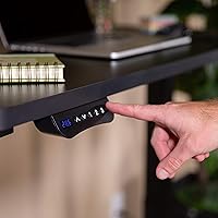 Vista 6 de EMMA + OLIVER Escritorio eléctrico de pie ajustable en altura - 48 pulgadas de ancho x 24 pulgadas de profundidad (negro)