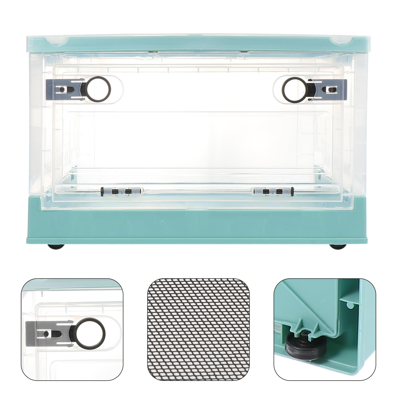 Generisch Haustierkäfig aus Kunststoff für Hamster und Igel mit Luftzirkulation und Atmungsaktivem Design Klappbarer Blauer Terrarium Tierkäfig für Kleintiere