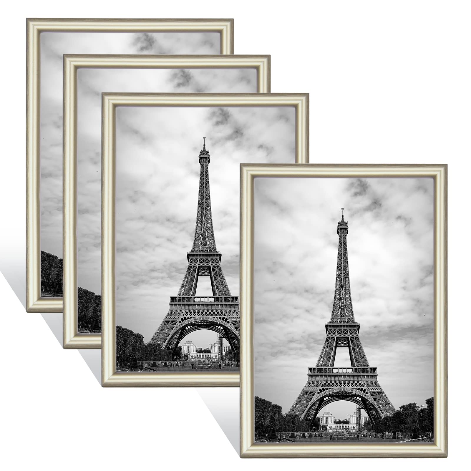 Buy 3.5x5 Picture Frame Set of 4 Wallet Size Small Champagne Gold