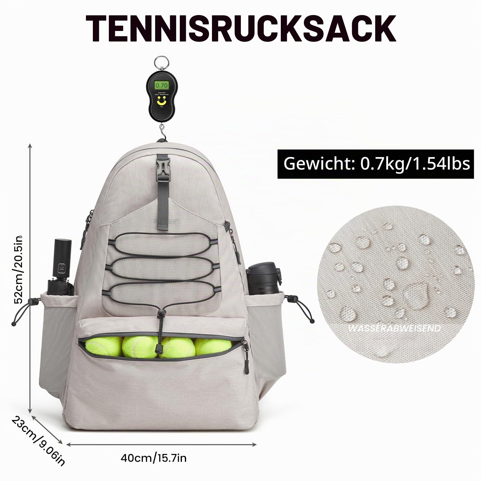 G4Free Tennistasche, Tennis-Rucksack für Frauen Männer, große Pickleball-Tasche, hält 4 Schläger mit Schuhfach