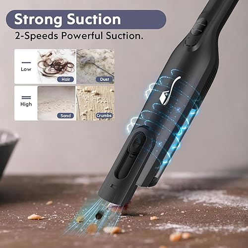 Miniatura 2 de Aspiradora de mano inalámbrica, aspiradora de mano portátil ligera con luz LED, aspiradora de mano recargable con vacío de un solo toque, potente
